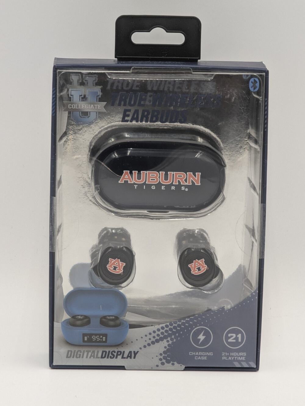 Auburn Tigers CollegiateU Bluetooth True Wireless Earbuds with Charging Case New